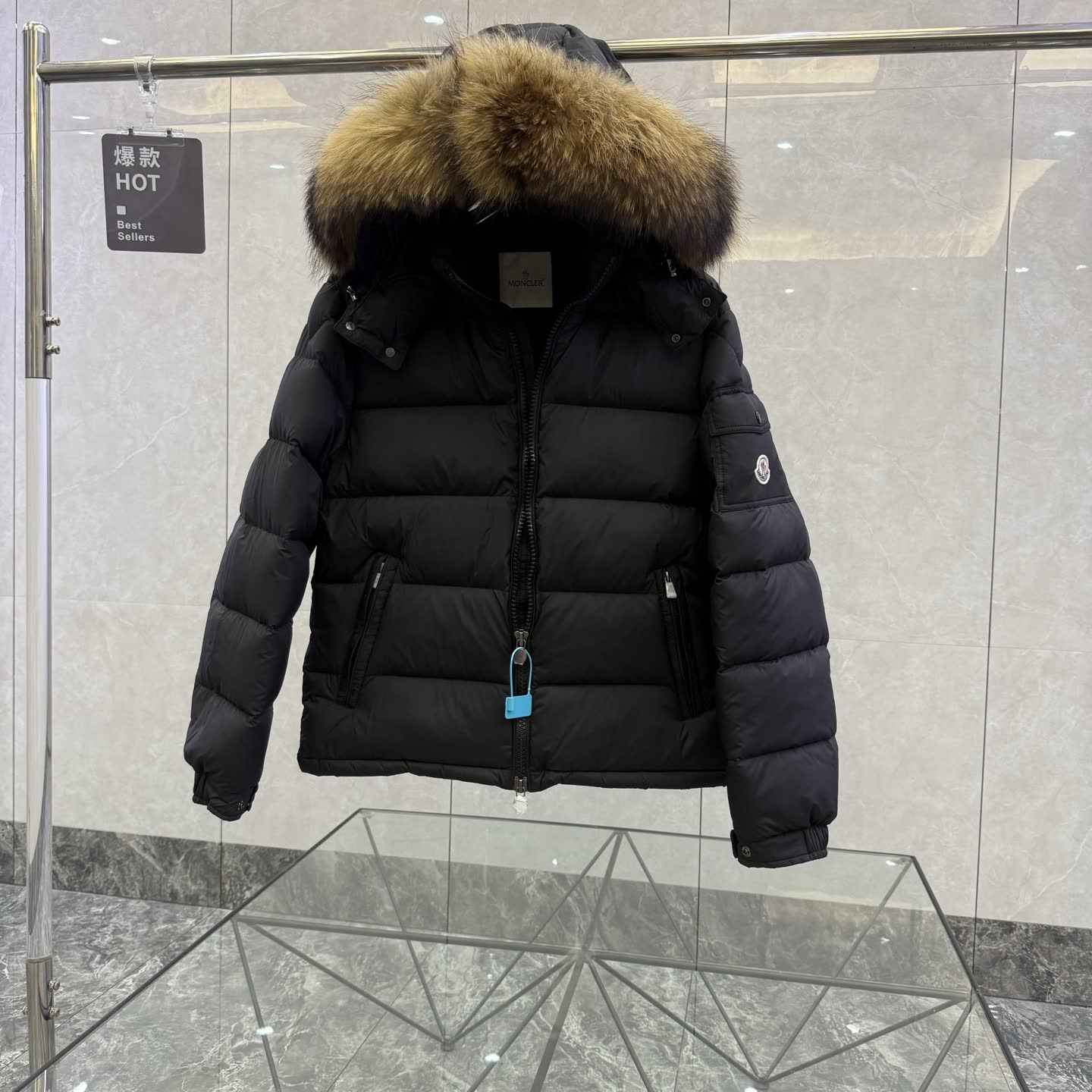 Moncler Fur-Trimmed Hooded Down Jacket