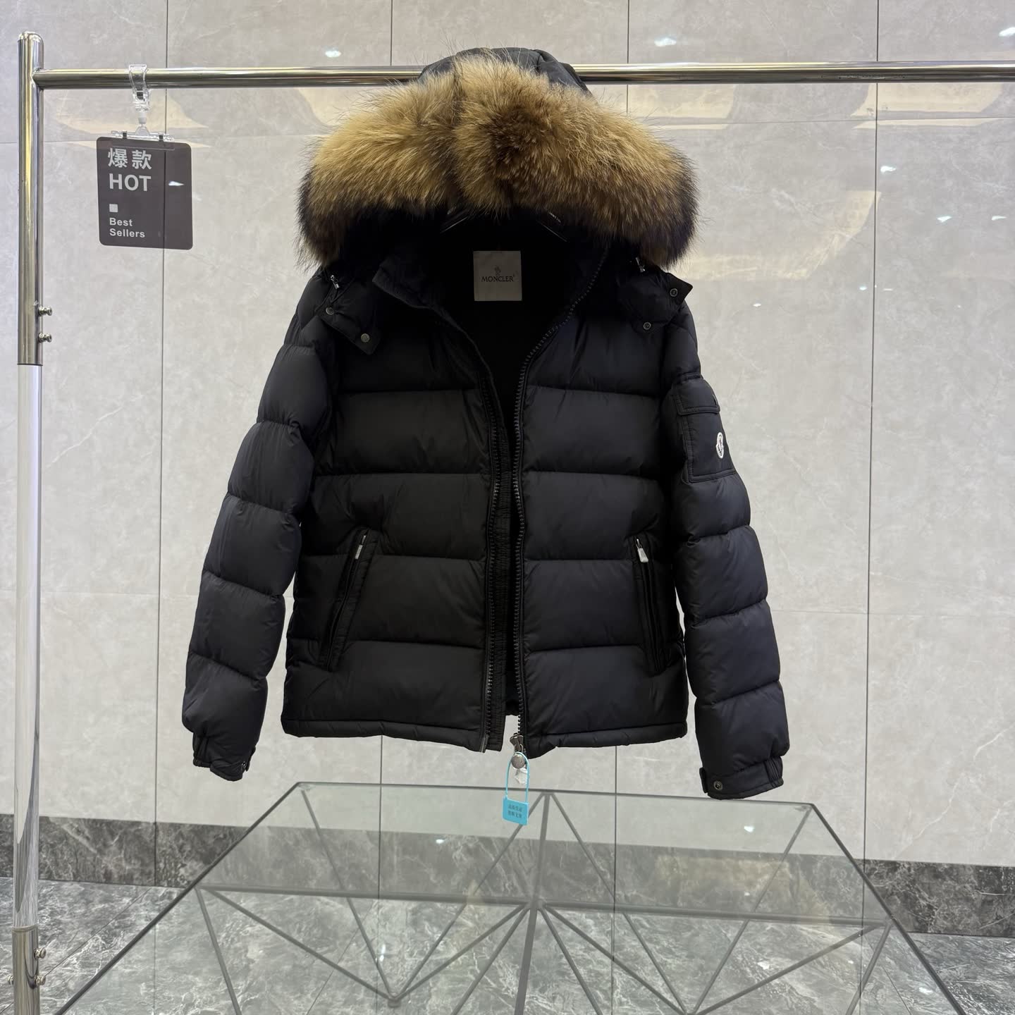 Moncler Fur-Trimmed Hooded Down Jacket