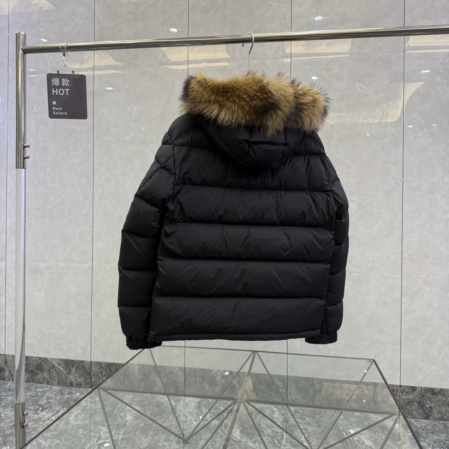 Moncler Fur-Trimmed Hooded Down Jacket