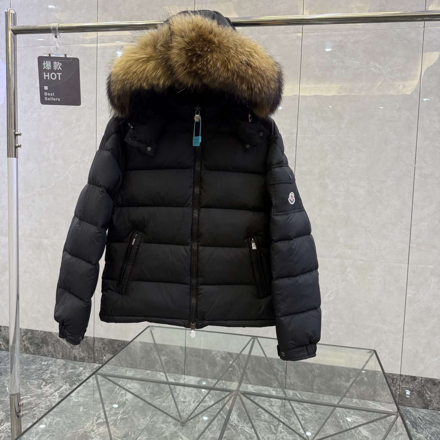 Moncler Fur-Trimmed Hooded Down Jacket