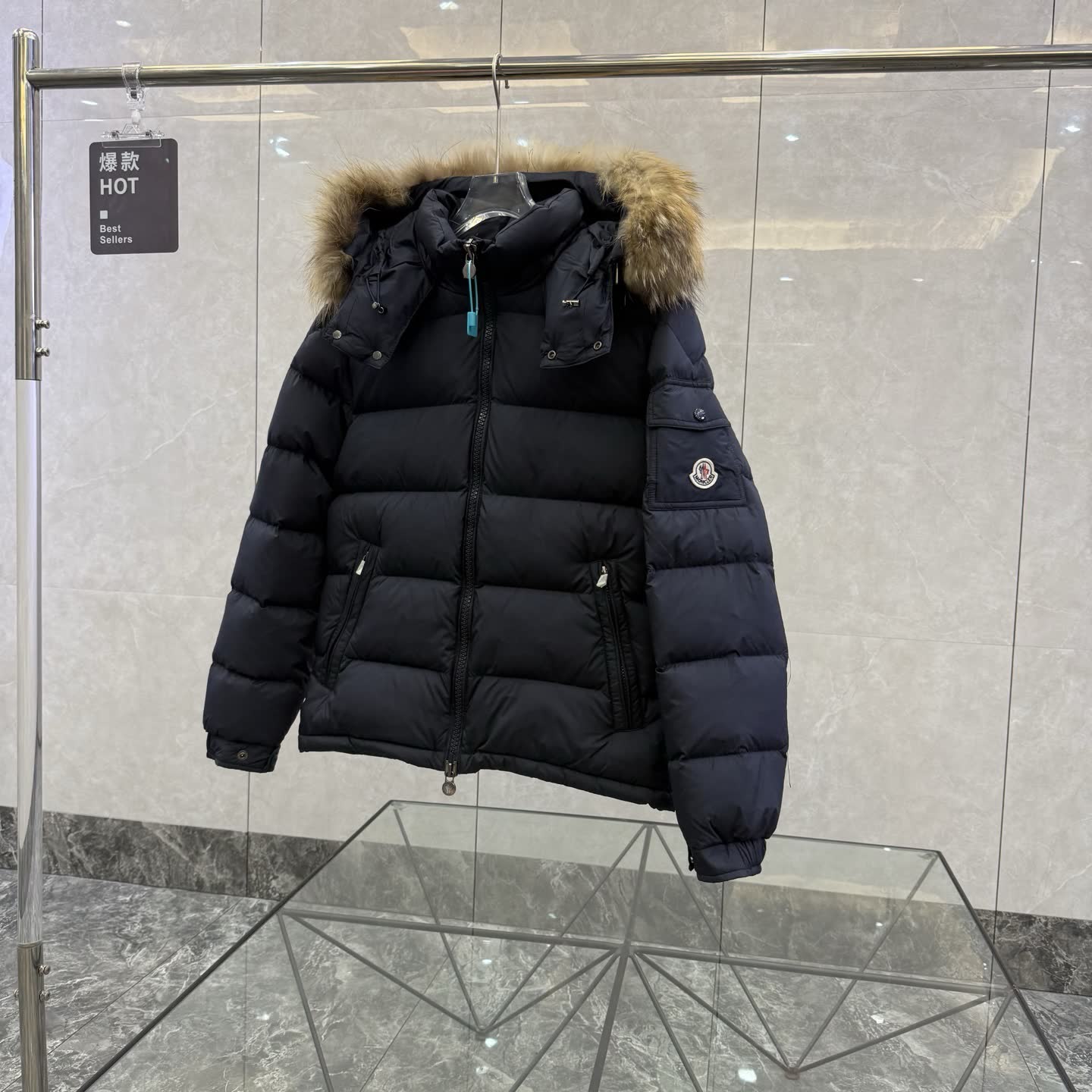 Moncler Fur-Trimmed Hooded Down Jacket Moncler Fur-Trimmed Hooded Down Jacket