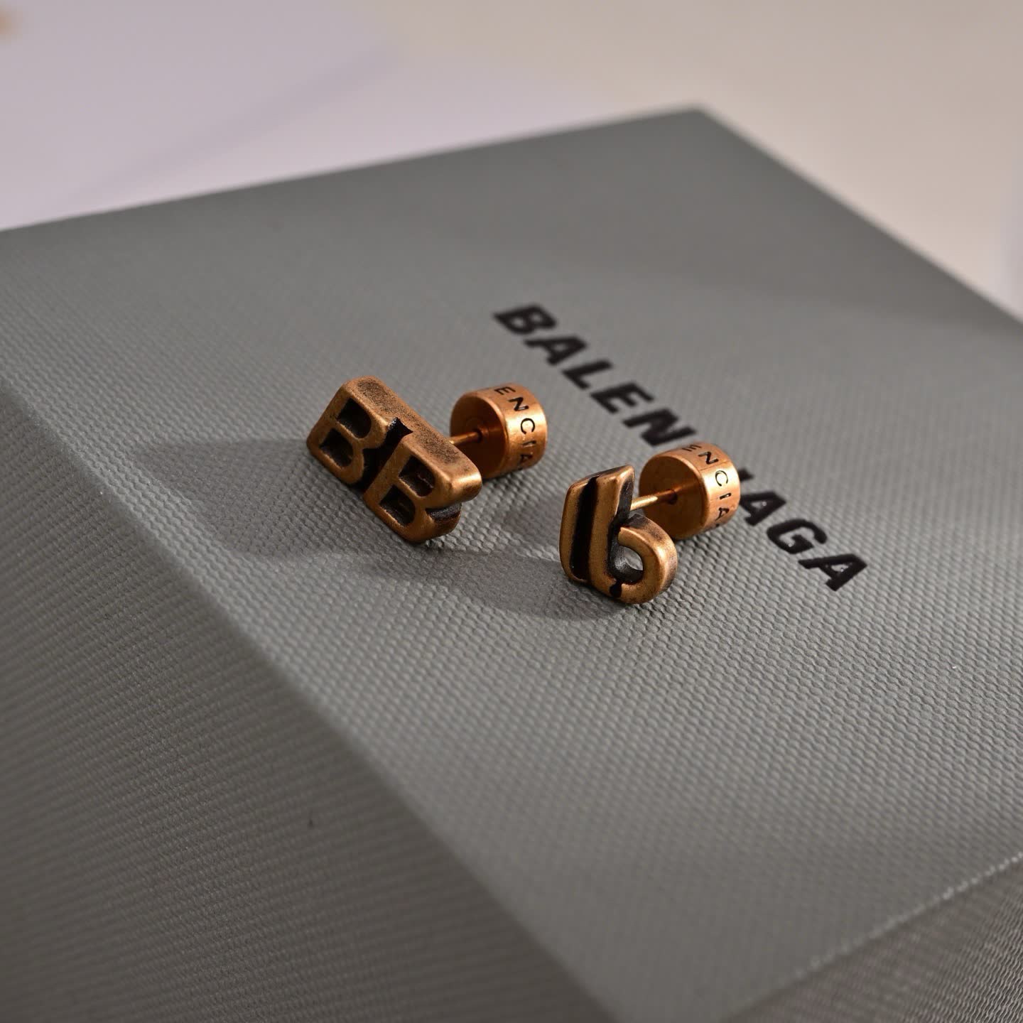 Balenciaga BB Logo Stud Earrings