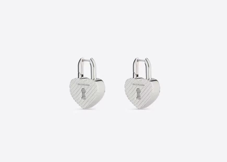 Balenciaga Heart Lock Earrings