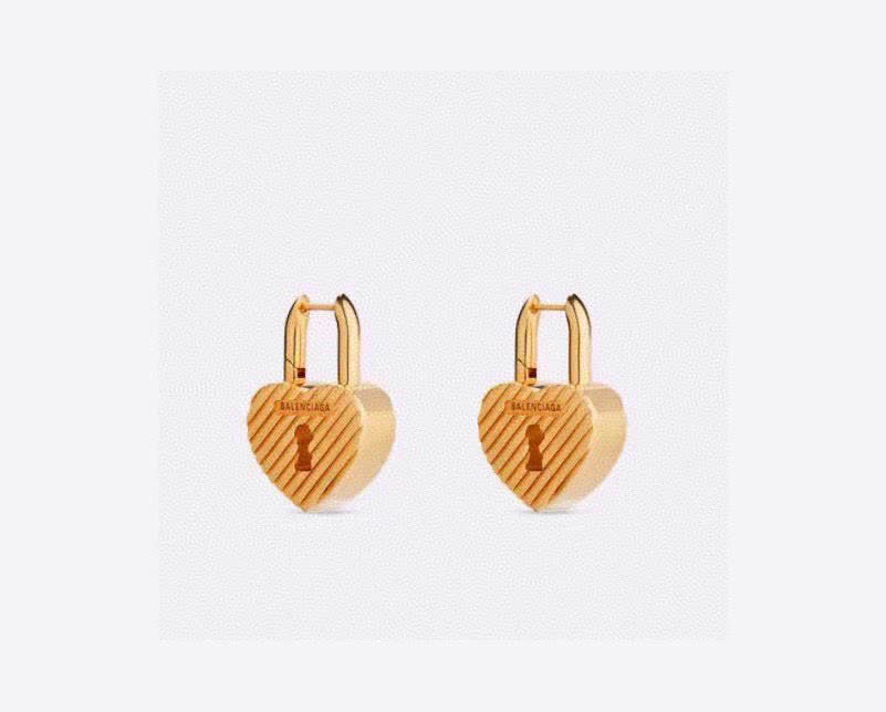 Balenciaga Heart Lock Earrings