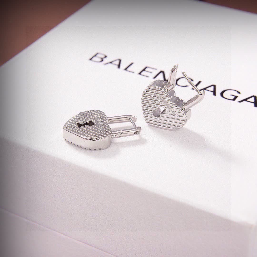 Balenciaga Heart Lock Earrings
