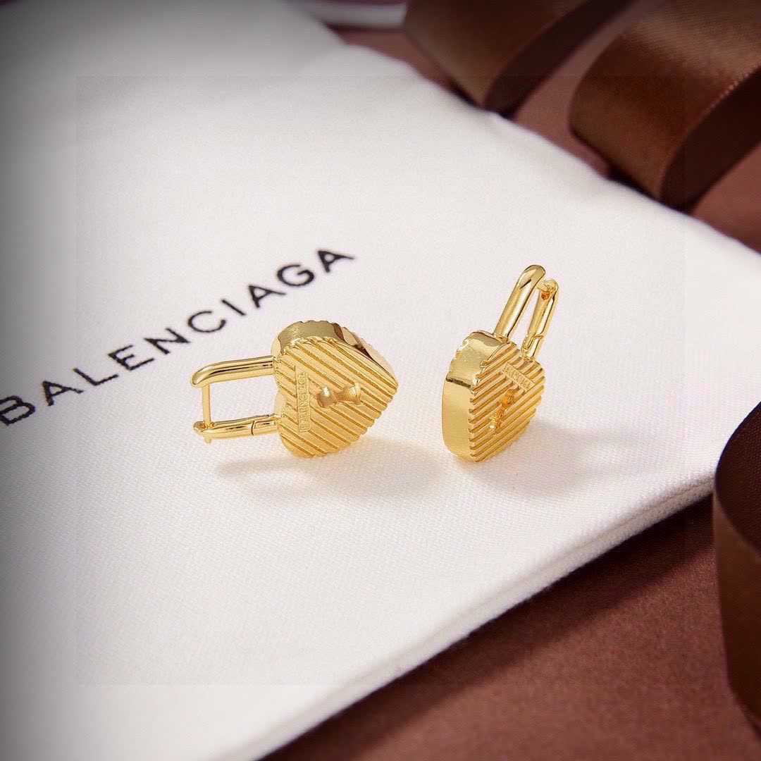 Balenciaga Heart Lock Earrings