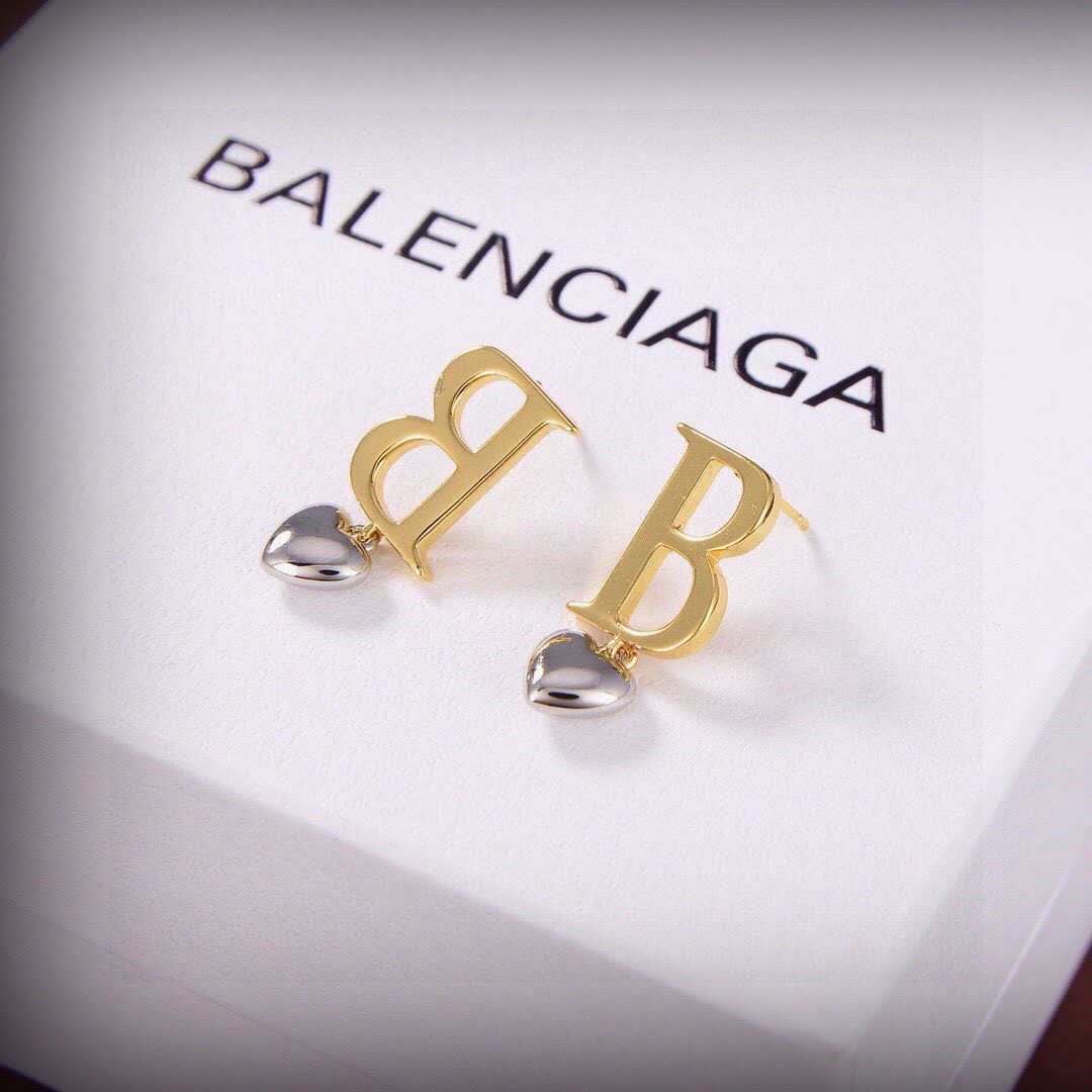 Balenciaga B Heart Earrings