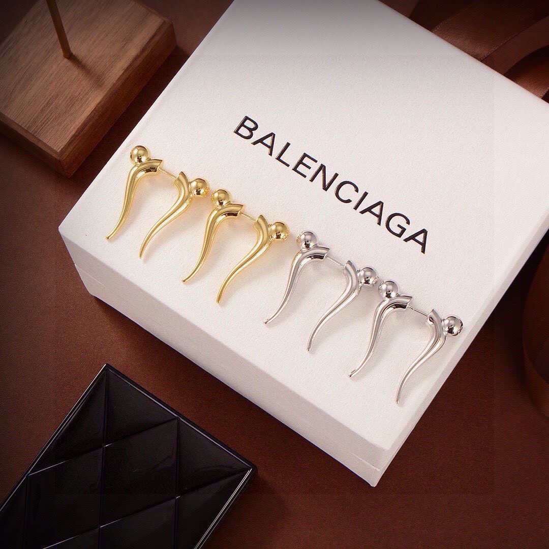 Balenciaga Earrings - Silver Color, Elegant Design