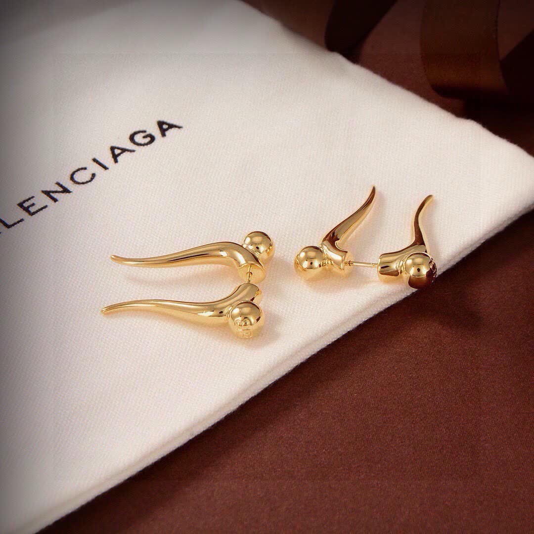 Balenciaga Earrings - Silver Color, Elegant Design