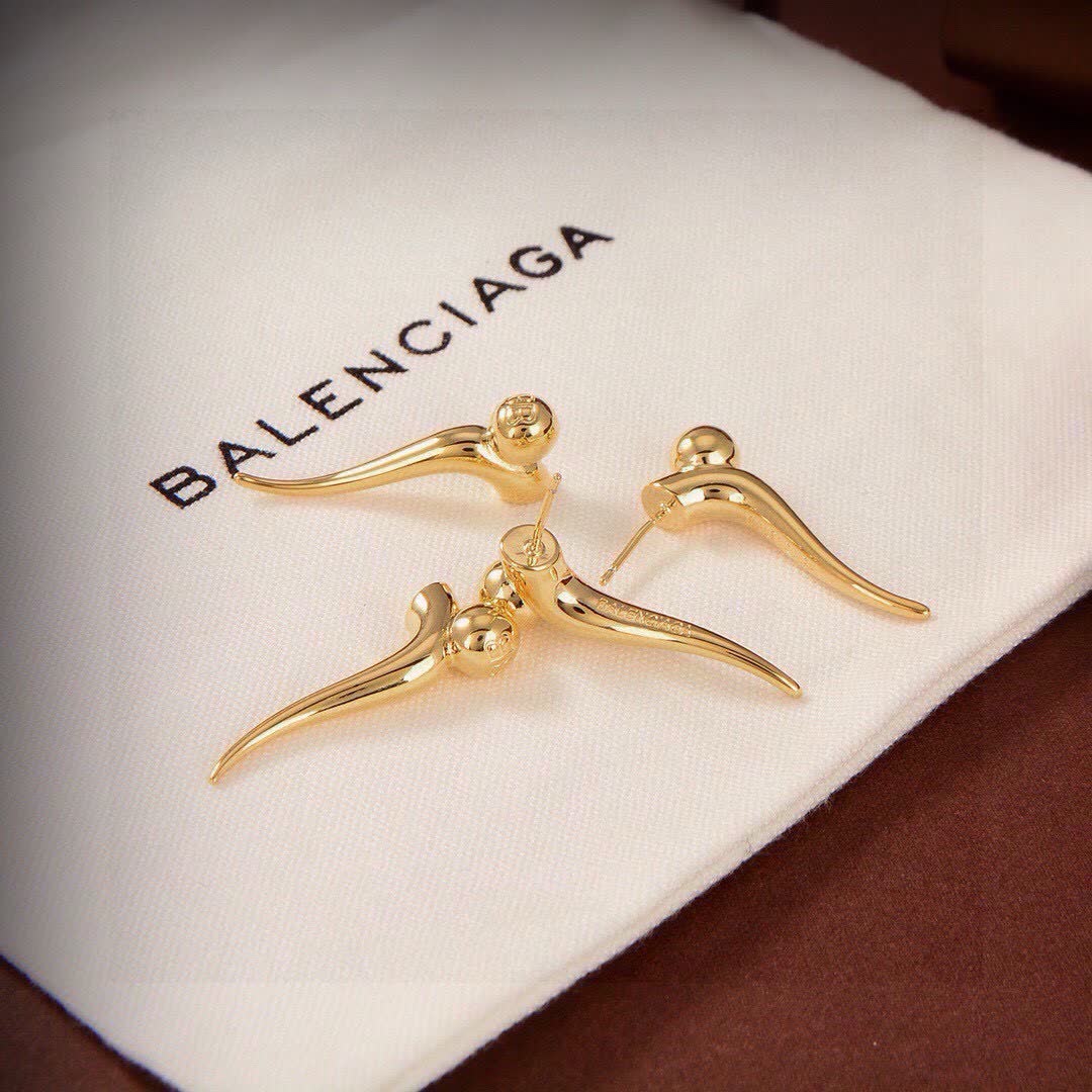 Balenciaga Earrings - Silver Color, Elegant Design