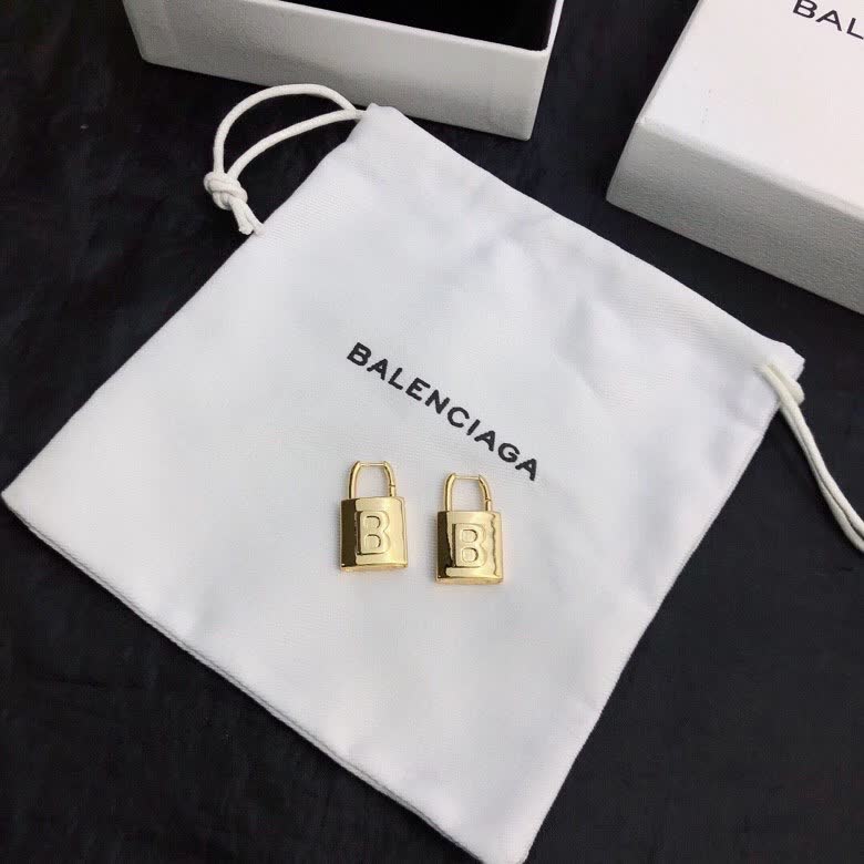 Balenciaga Gold Lock Earrings
