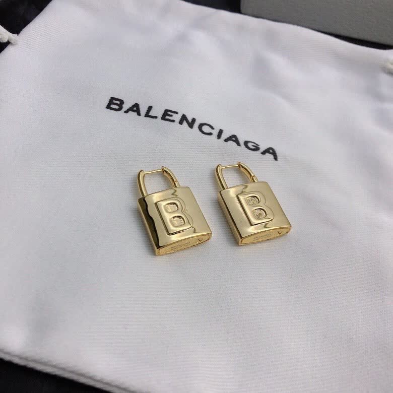 Balenciaga Gold Lock Earrings