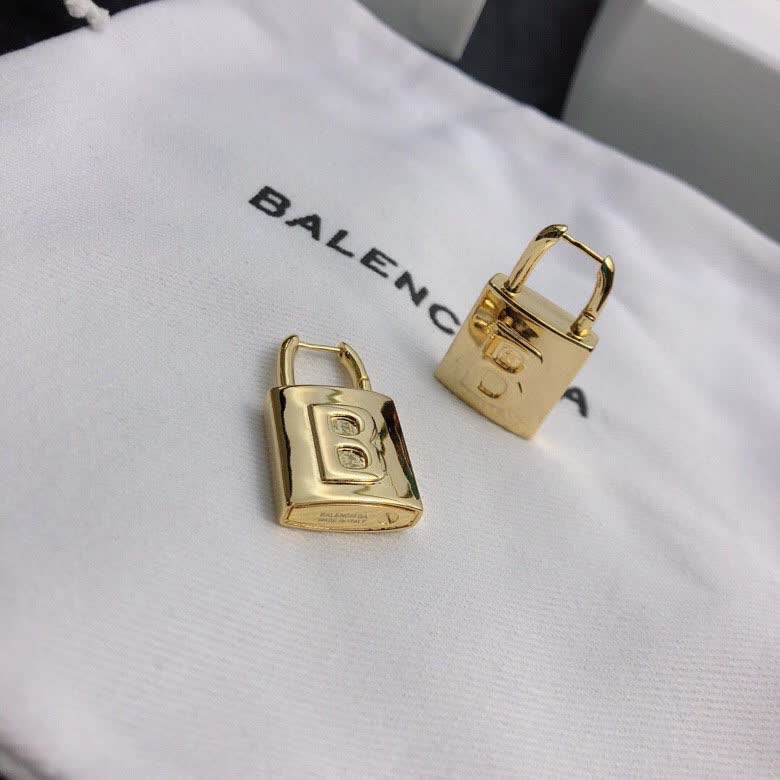 Balenciaga Gold Lock Earrings