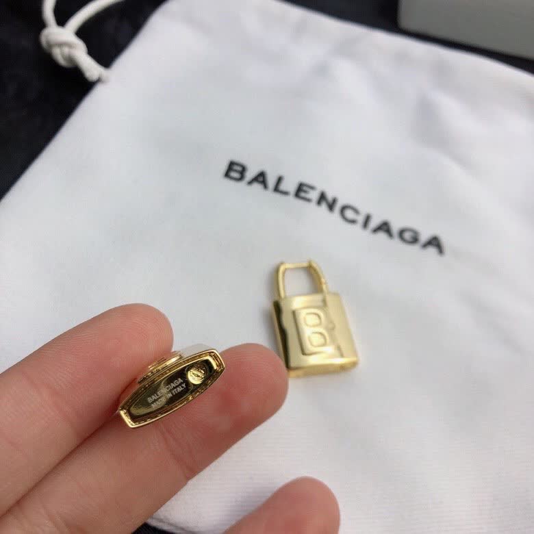 Balenciaga Gold Lock Earrings