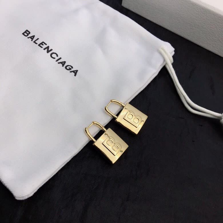 Balenciaga Gold Lock Earrings