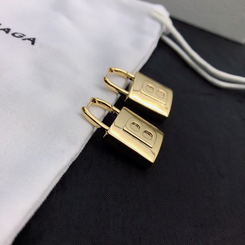 Balenciaga Gold Lock Earrings