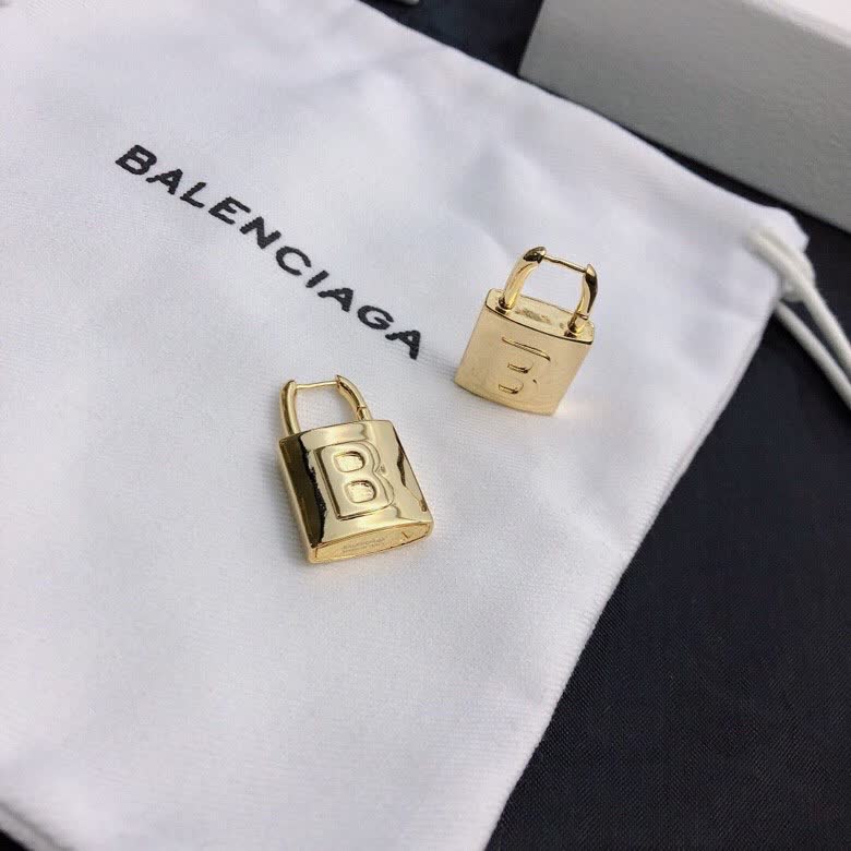 Balenciaga Gold Lock Earrings