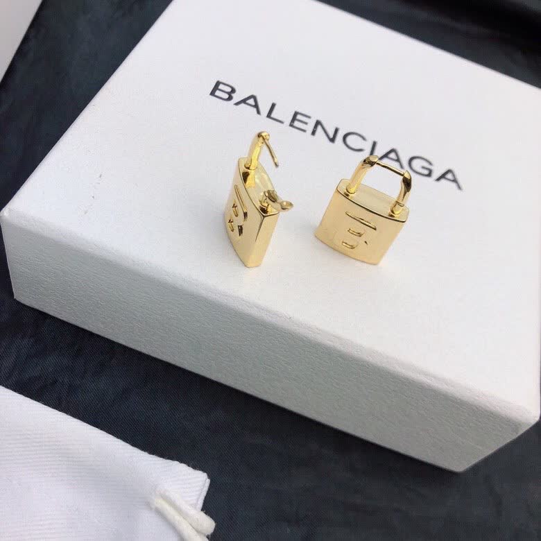 Balenciaga Gold Lock Earrings