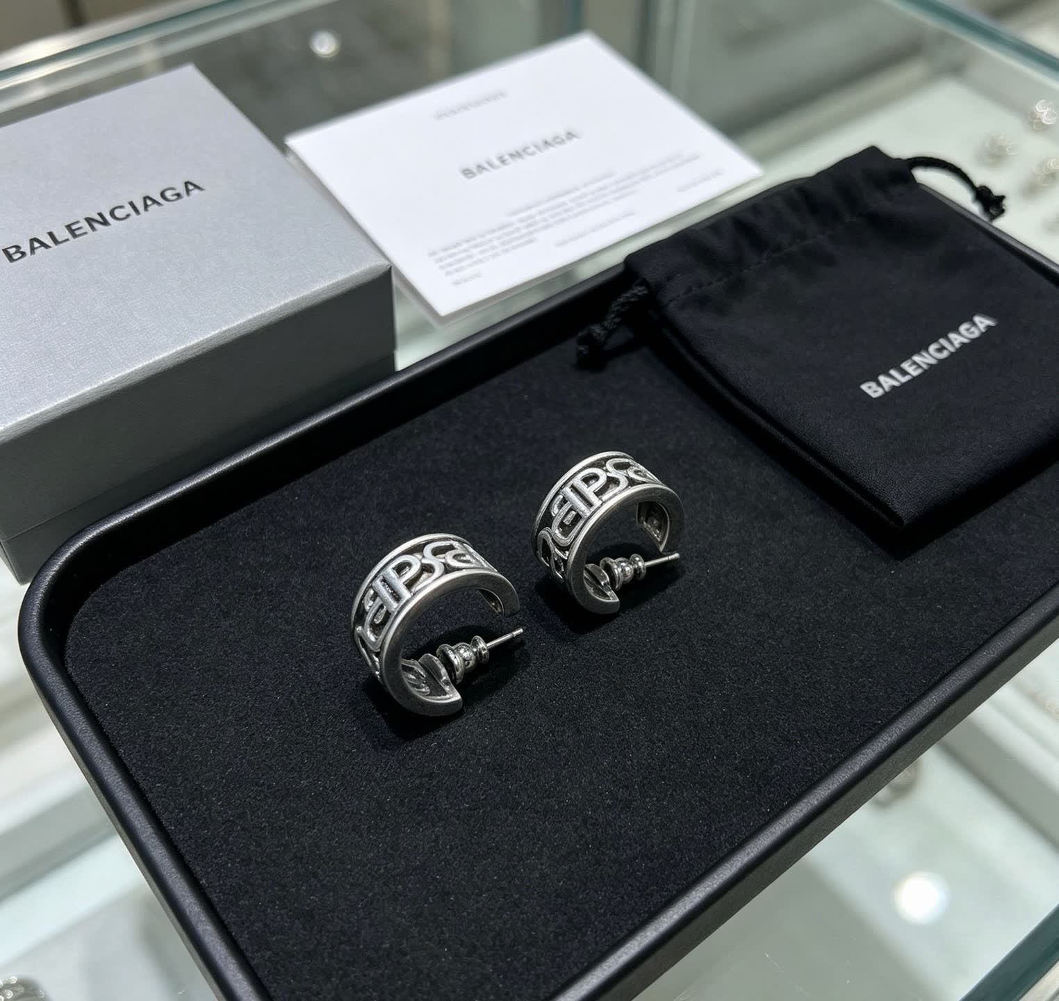 Balenciaga Logo Earrings
