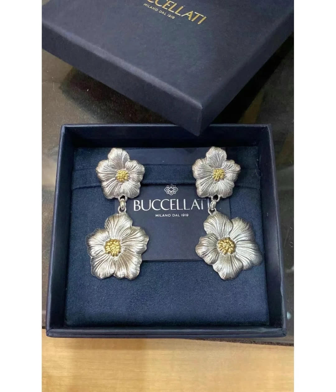 Buccellati Silver and Gold Flower Earrings