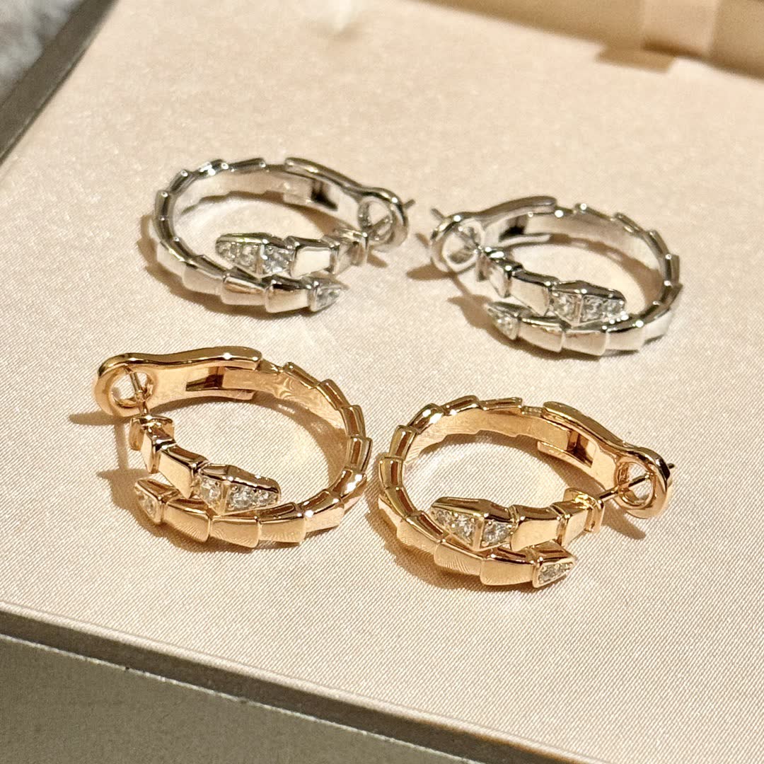 Silver Hoop Earrings with Diamond Accents