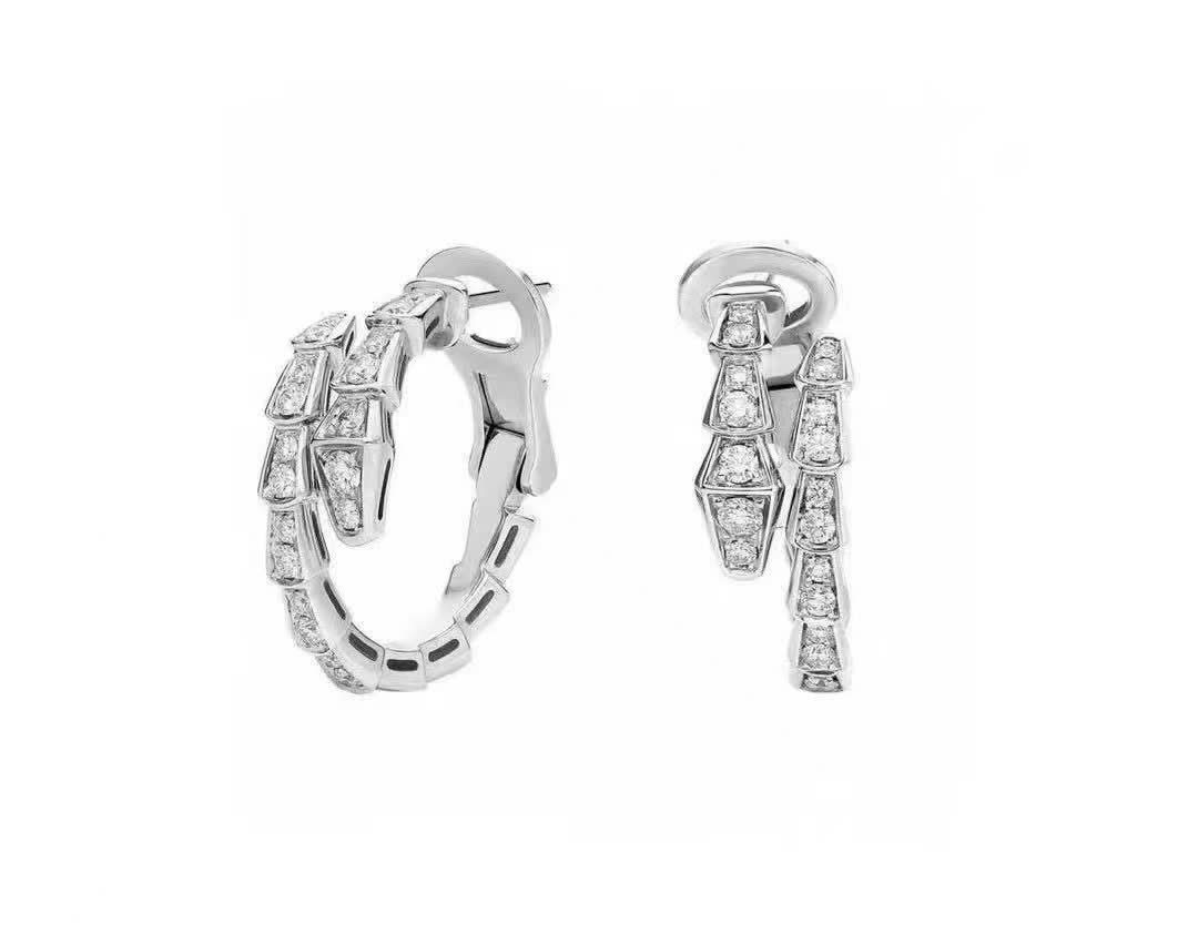 Gold and Silver Hoop Earrings with Diamond Accents