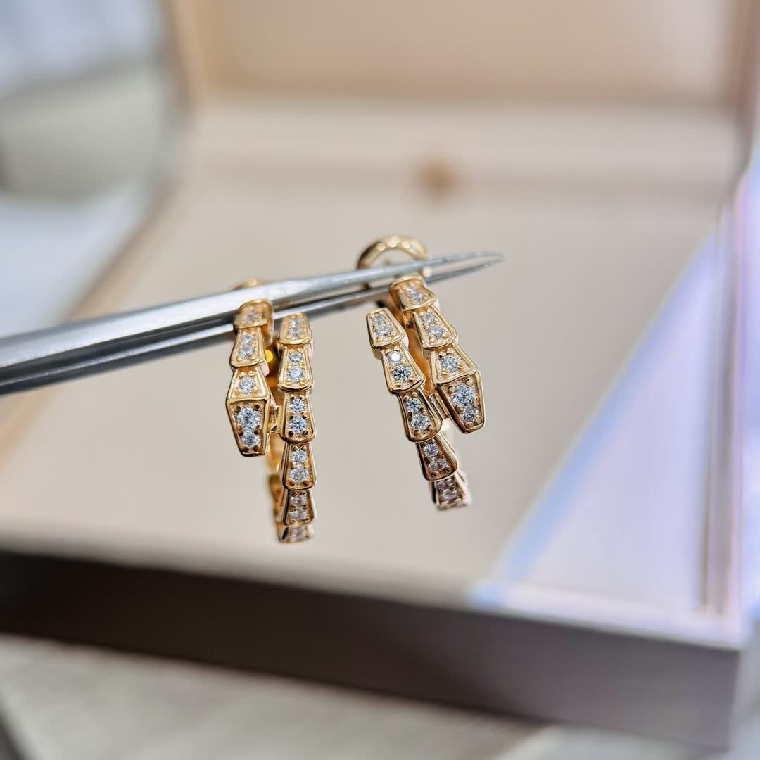 Gold and Silver Hoop Earrings with Diamond Accents