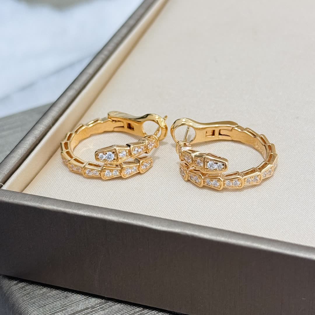 Gold and Silver Hoop Earrings with Diamond Accents