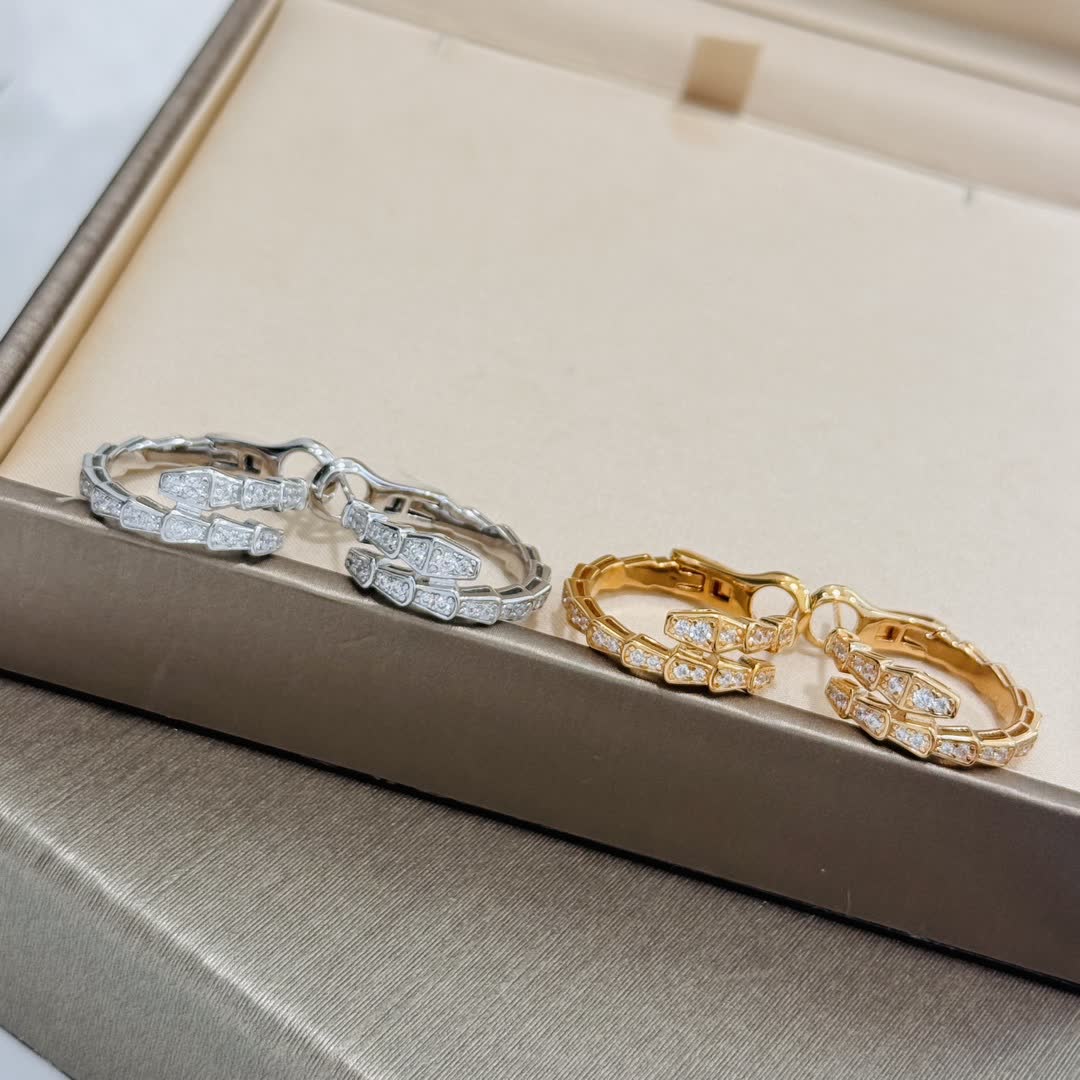 Gold and Silver Hoop Earrings with Diamond Accents