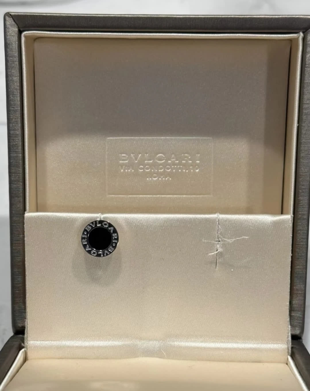 Bvlgari Earrings - Black and Silver Ring Design
