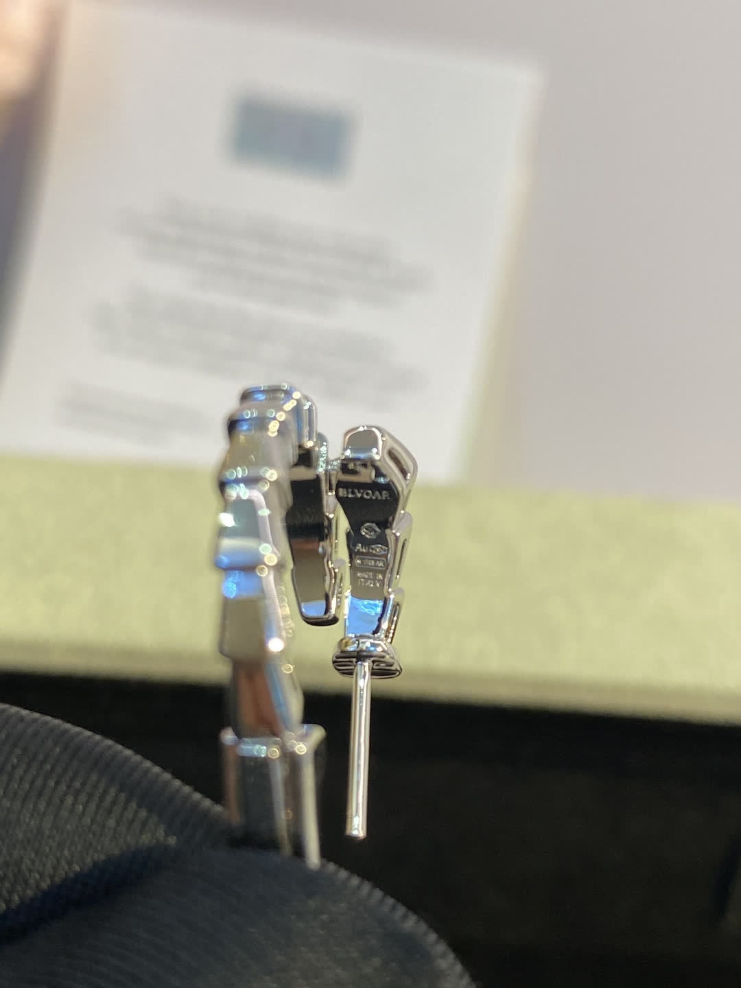 Bvlgari Silver Cubic Zirconia Stud Earrings
