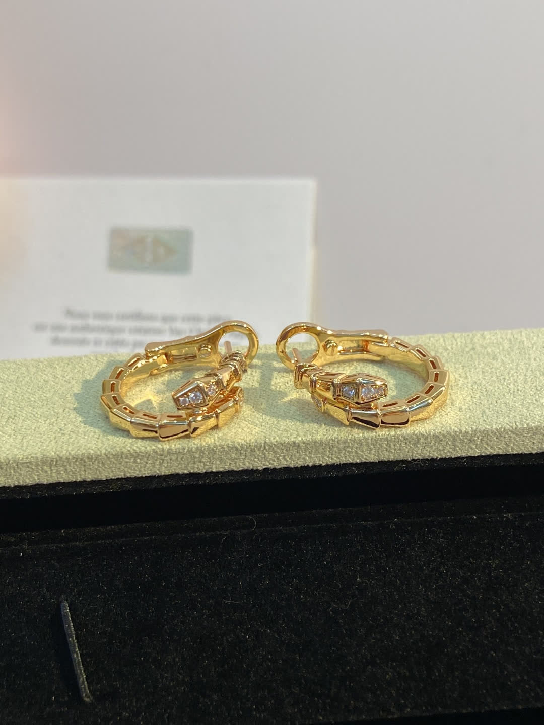 Bvlgari Silver Cubic Zirconia Stud Earrings