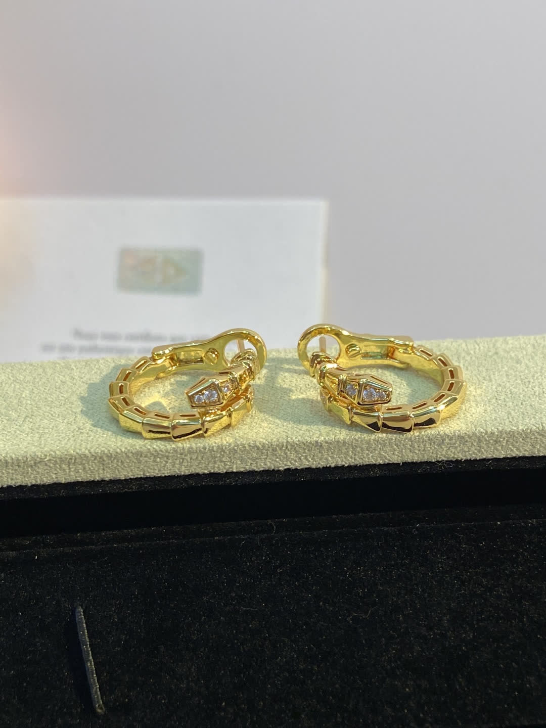 Bvlgari Silver Cubic Zirconia Stud Earrings