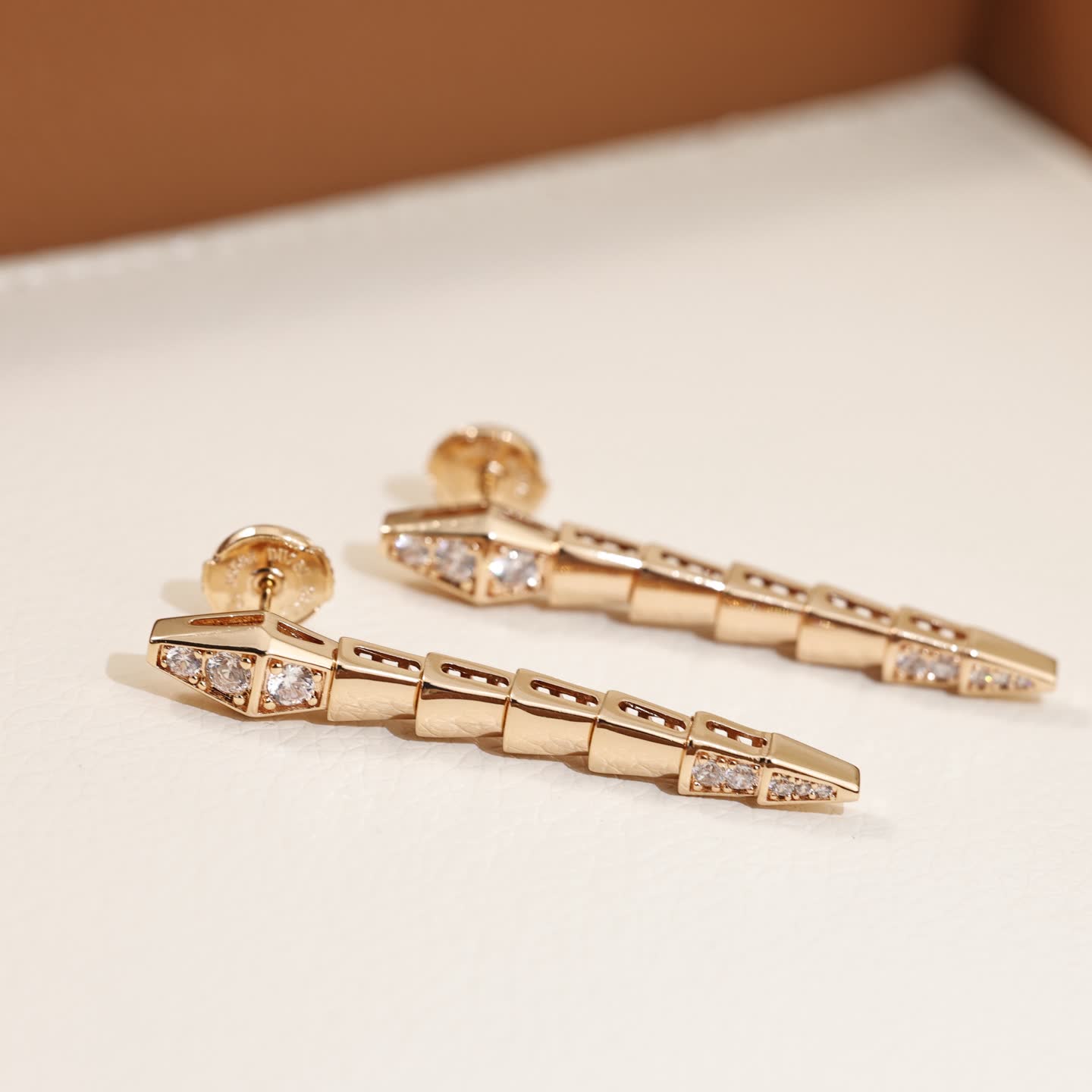 Bvlgari Gold-Tone Diamond Cone Earrings