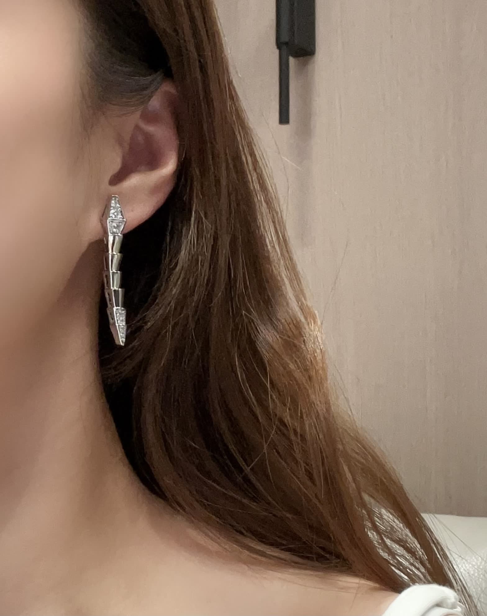 Bvlgari Gold-Tone Diamond Cone Earrings