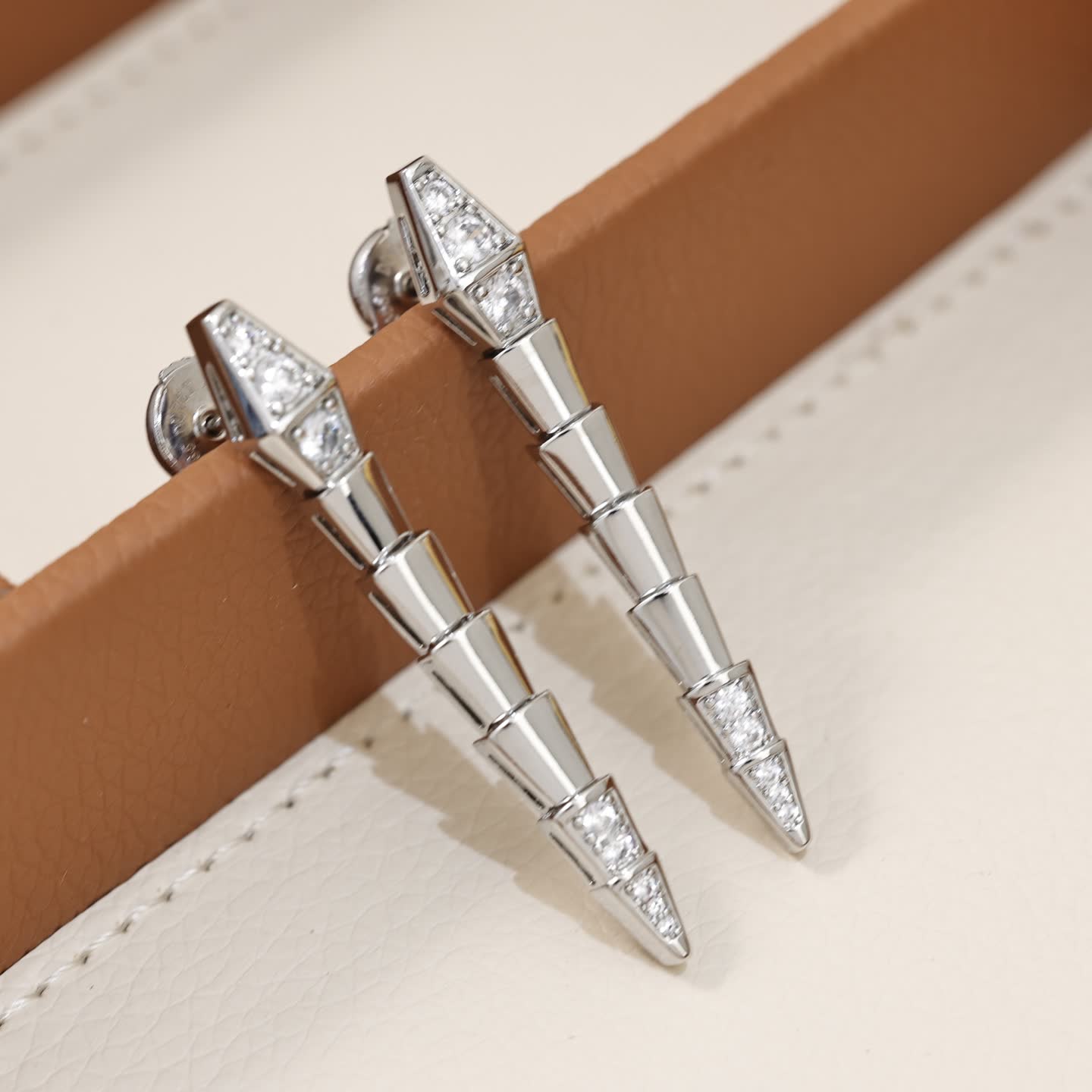 Bvlgari Gold-Tone Diamond Cone Earrings