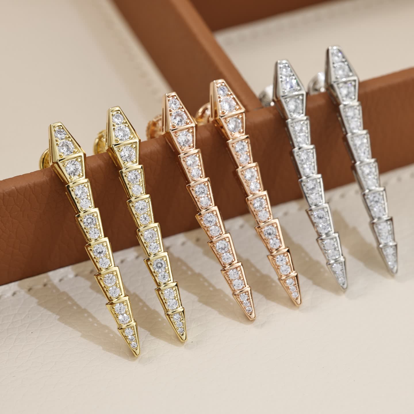 Bvlgari Elegant Diamond Spike Earrings