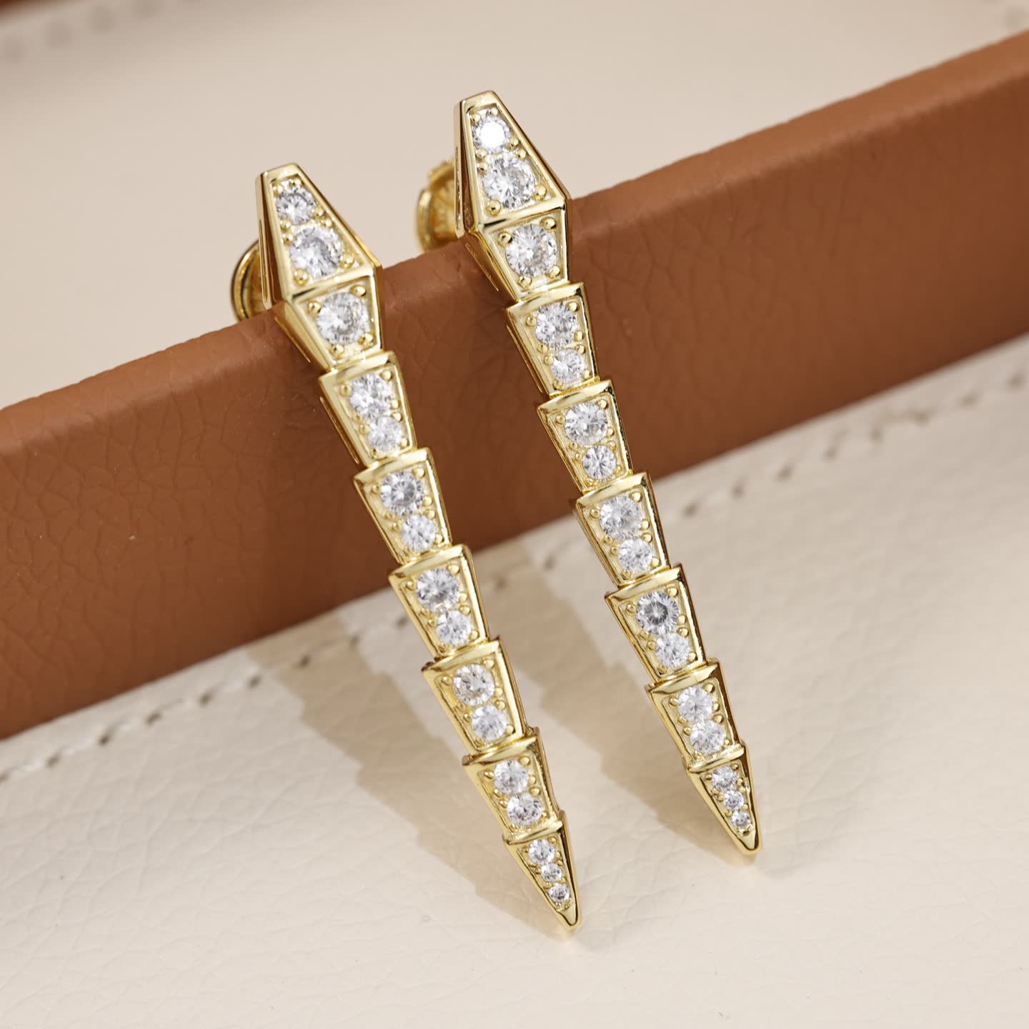 Bvlgari Elegant Diamond Spike Earrings