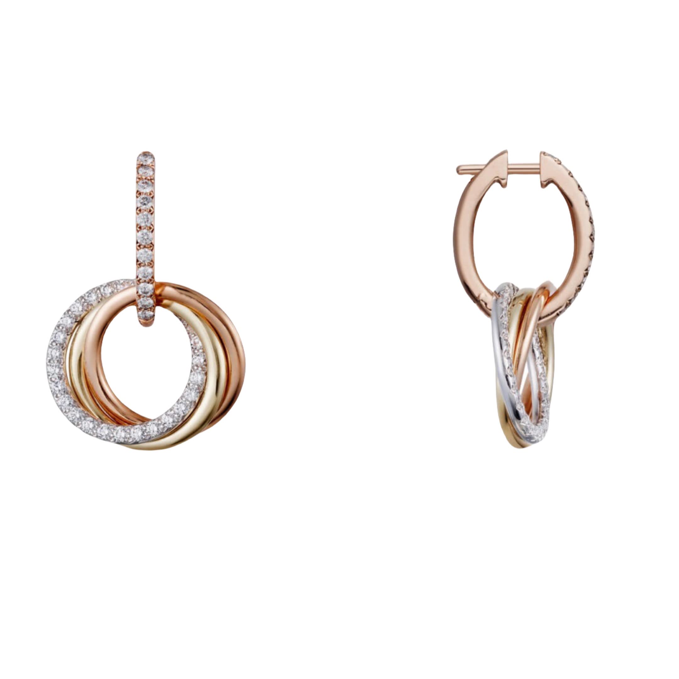 Cartier Elegant Gold and Diamond Hoop Earrings
