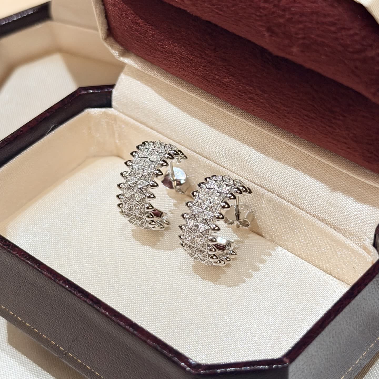 Cartier Luxury Diamond Hoop Earrings