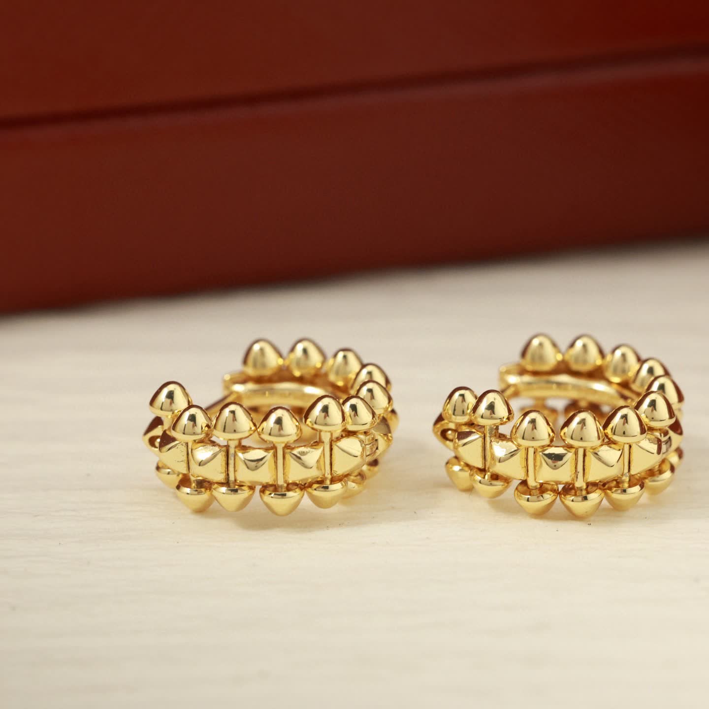 Cartier Gold Tone Mushroom Stud Earrings