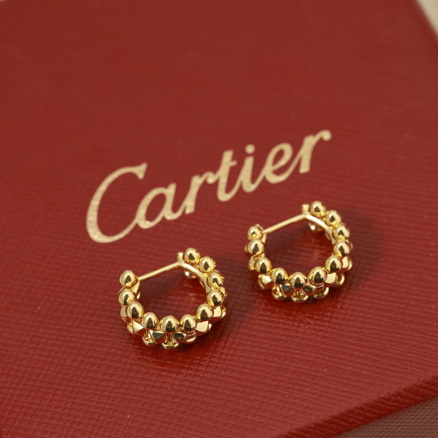 Cartier Gold Tone Mushroom Stud Earrings