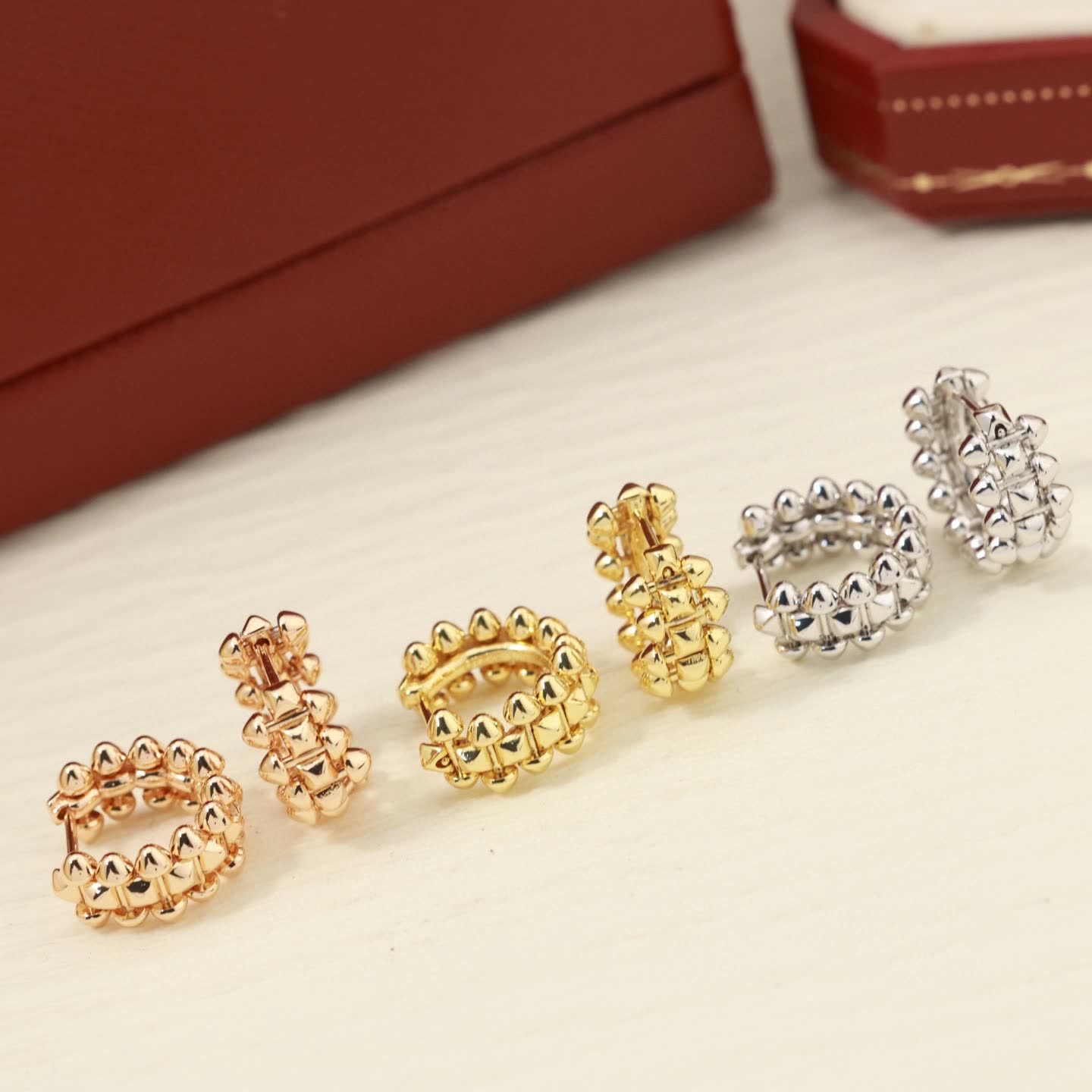 Cartier Gold Tone Mushroom Stud Earrings