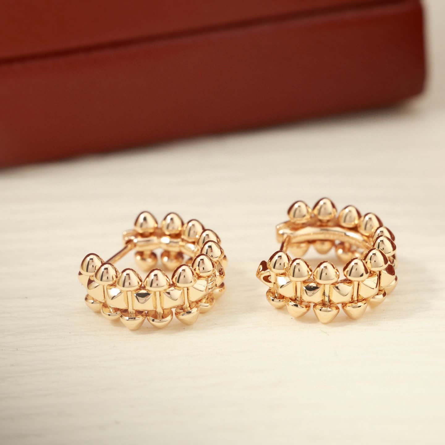 Cartier Gold Tone Mushroom Stud Earrings