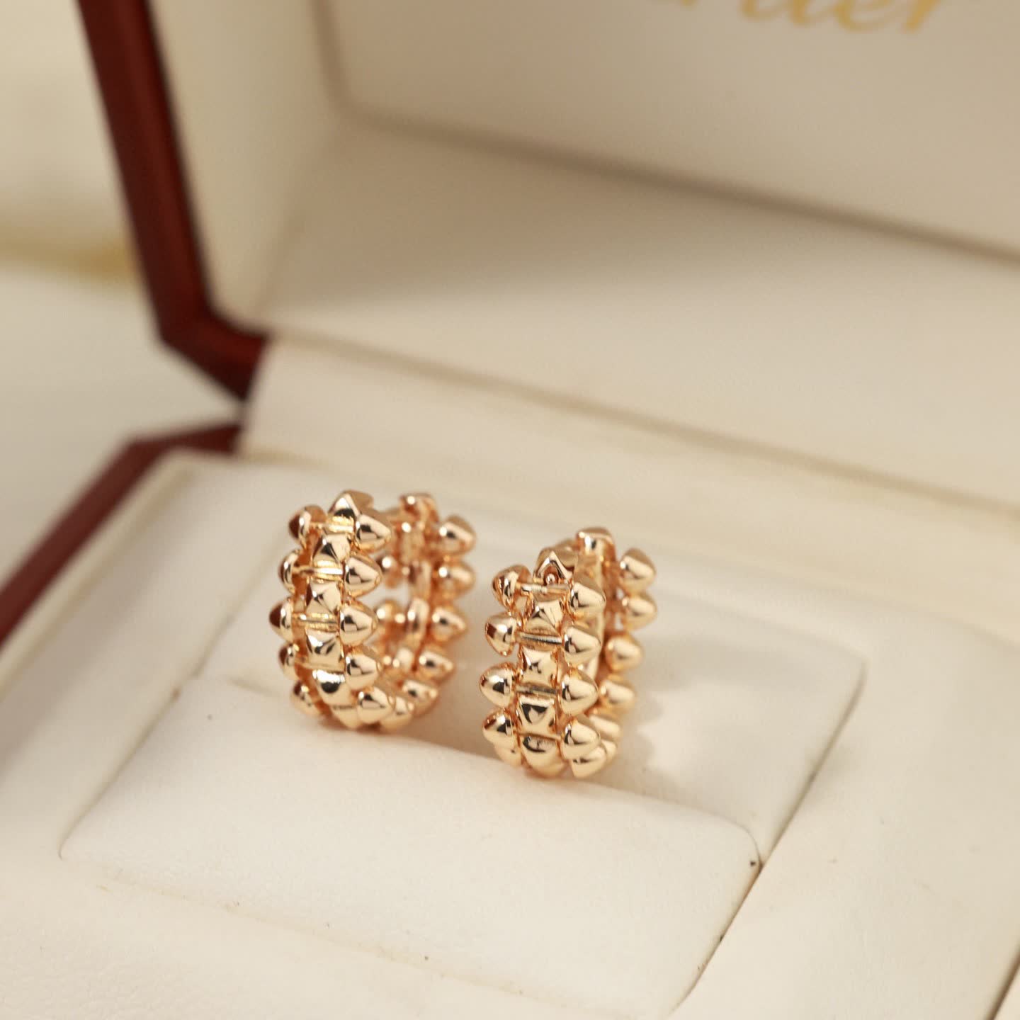 Cartier Gold Tone Mushroom Stud Earrings