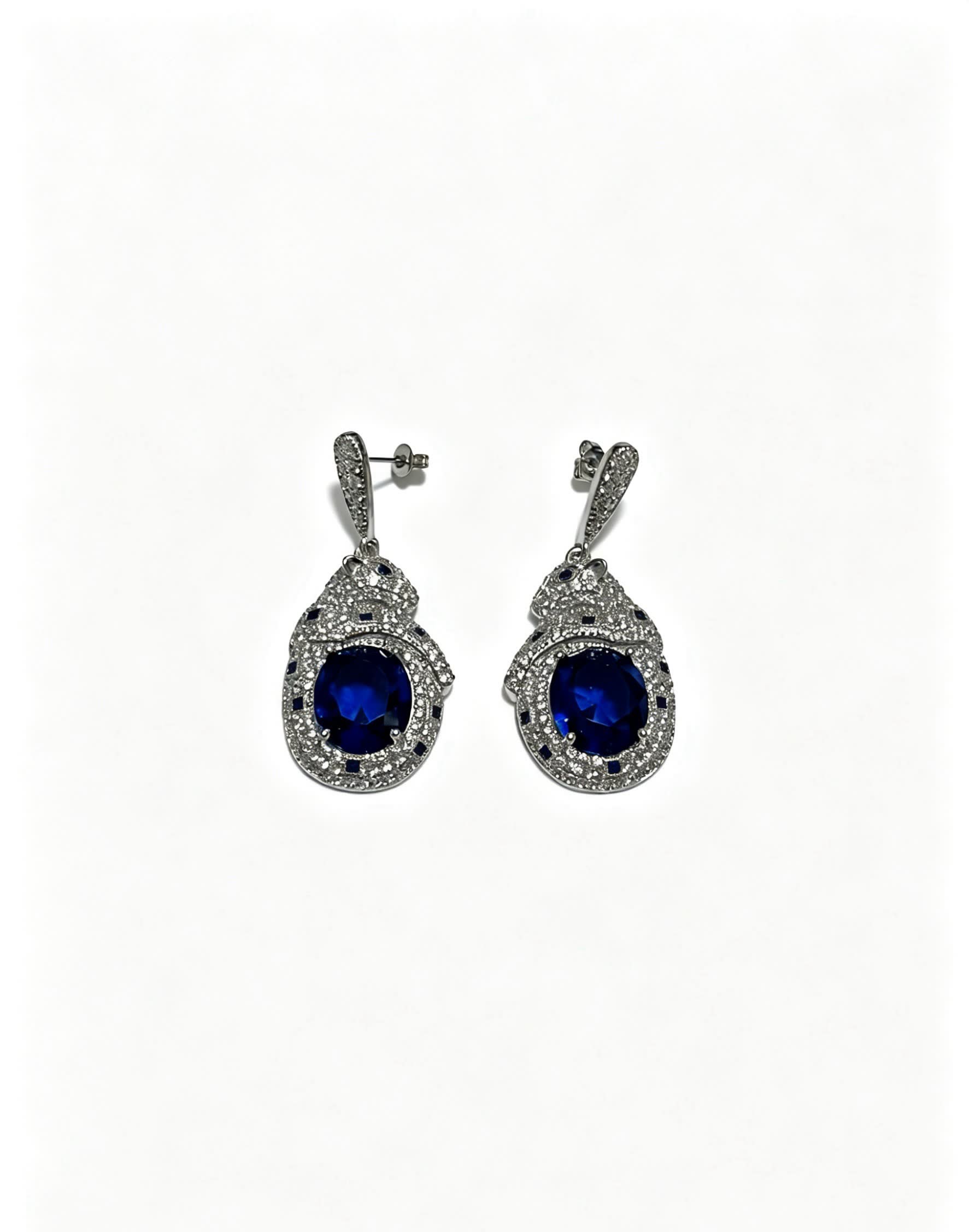 Cartier Elegant Blue Gemstone Earrings