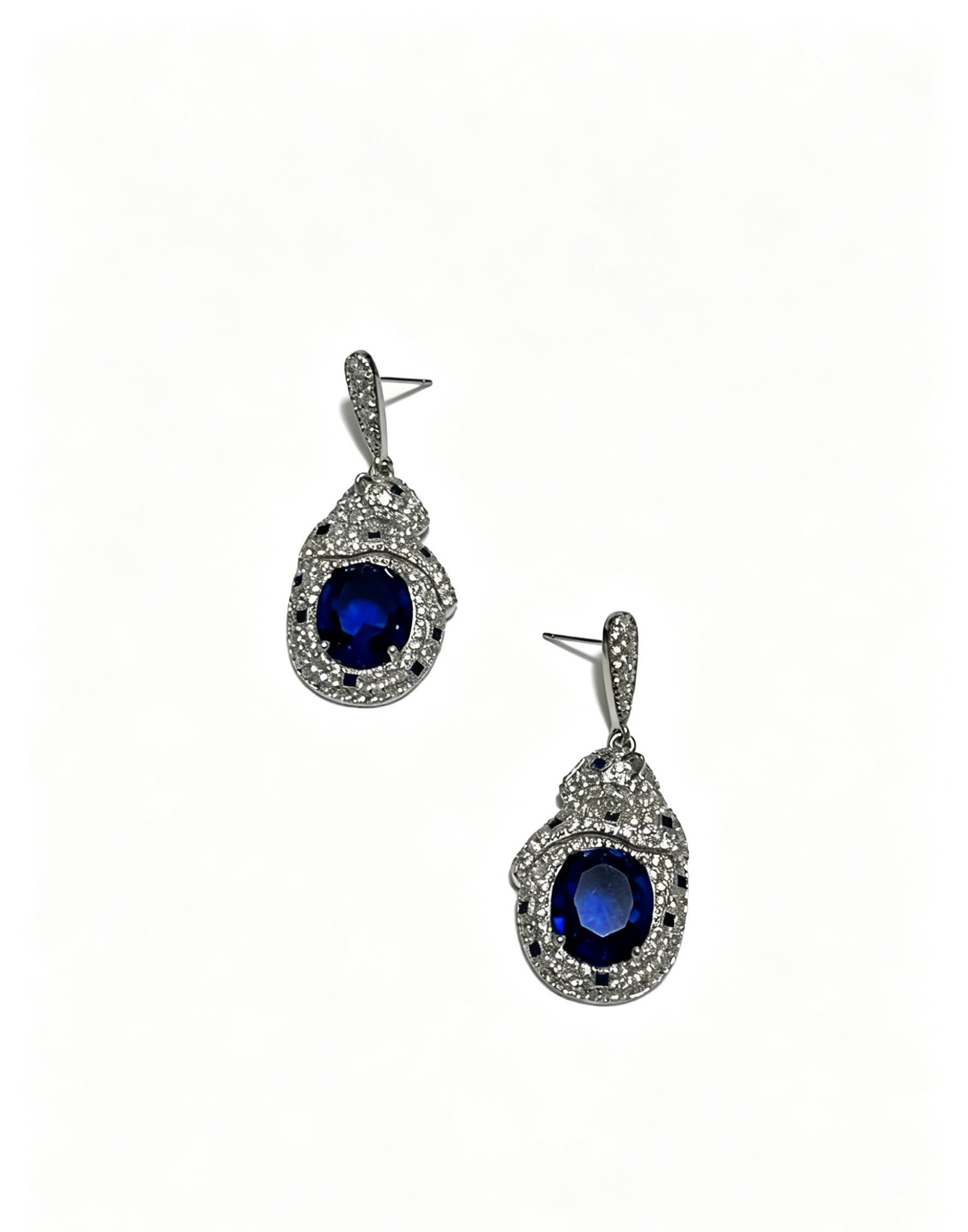 Cartier Elegant Blue Gemstone Earrings