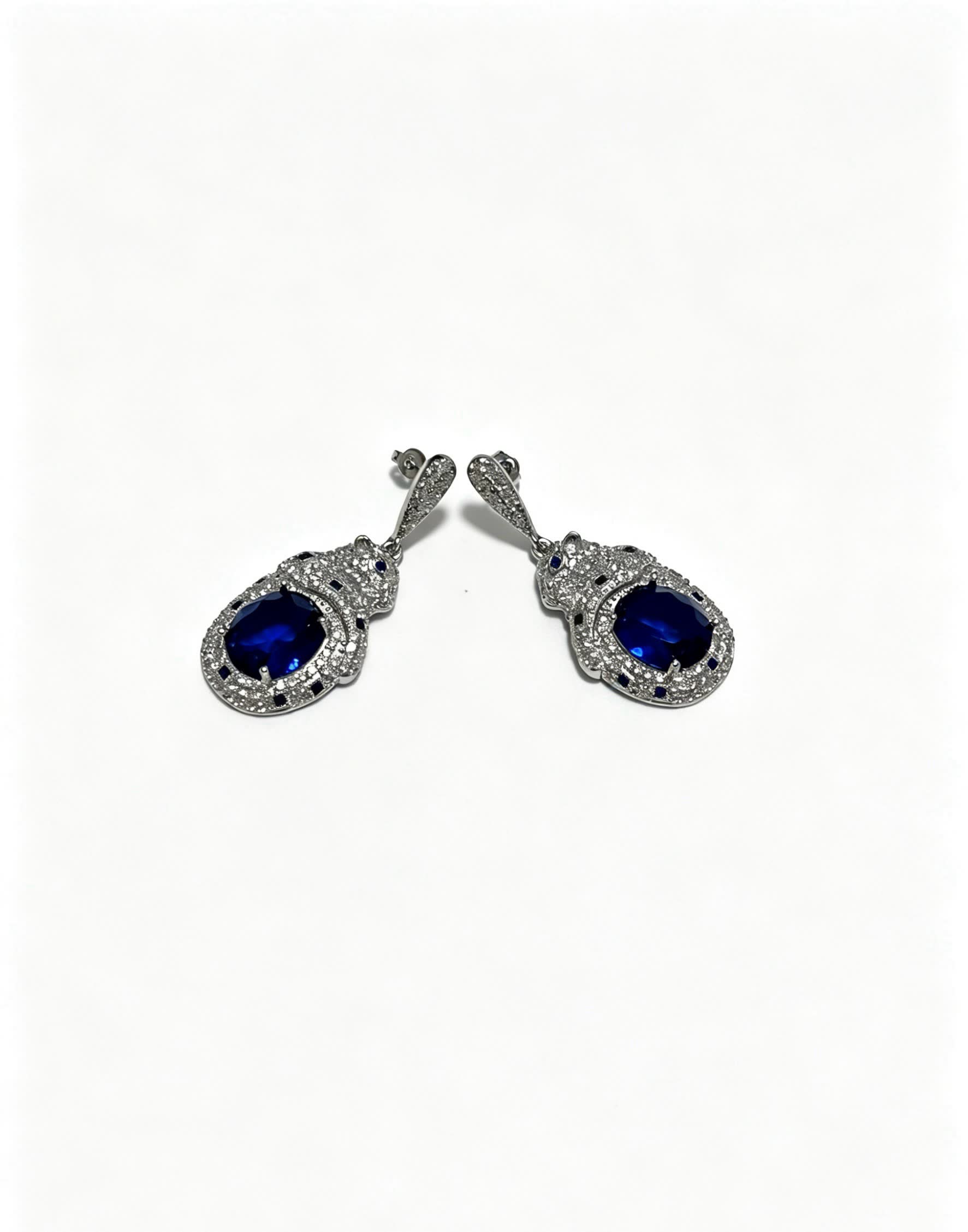 Cartier Elegant Blue Gemstone Earrings