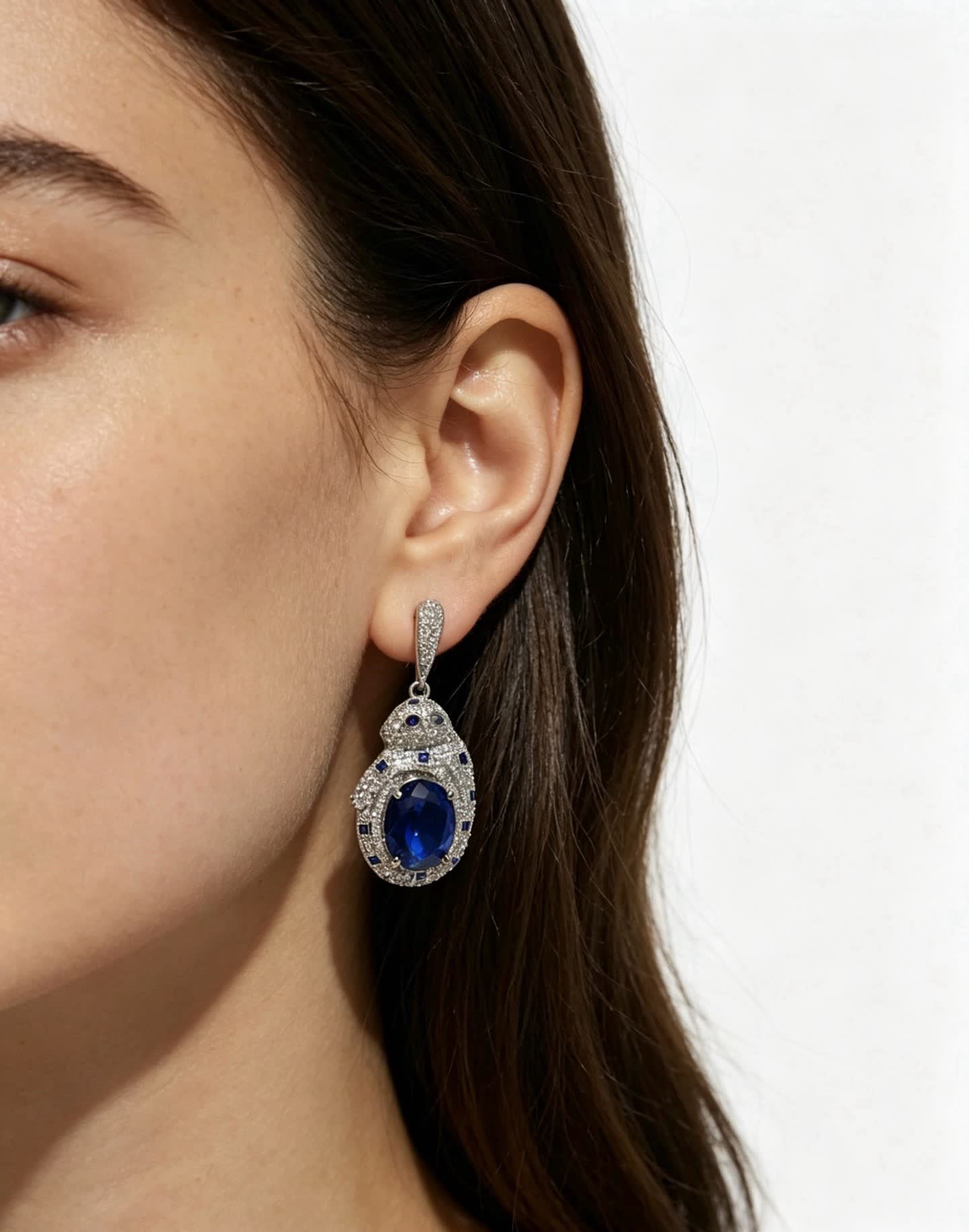 Cartier Elegant Blue Gemstone Earrings