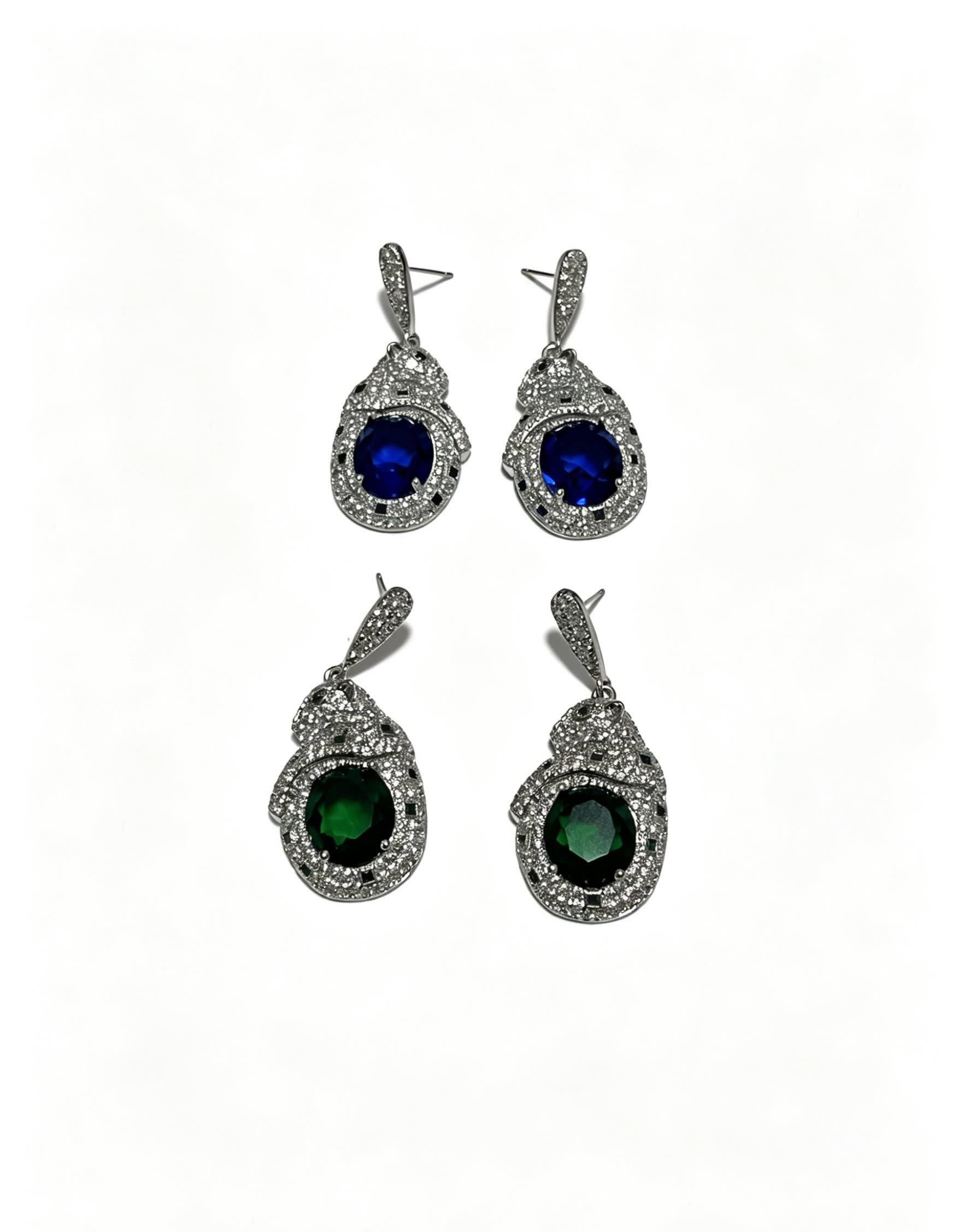 Cartier Elegant Blue Gemstone Earrings